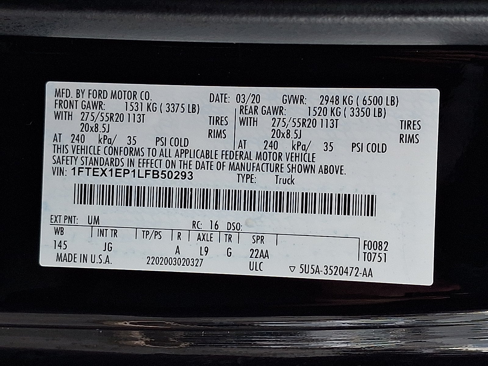 2020 Ford F-150 XL