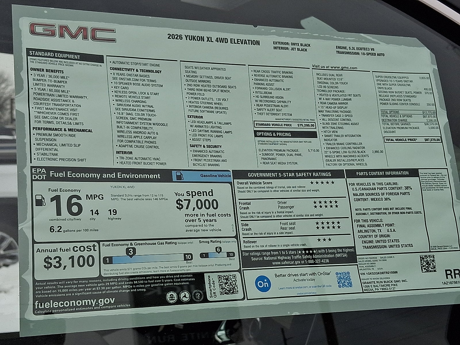 2026 GMC Yukon XL Elevation