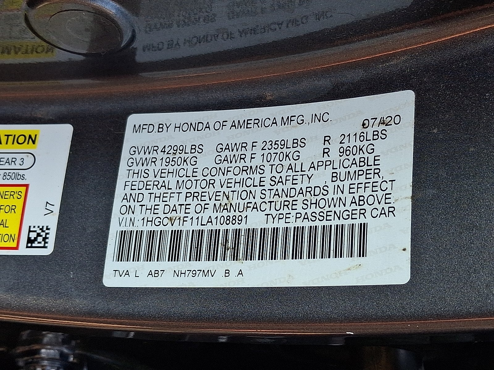 2020 Honda Accord Sedan LX