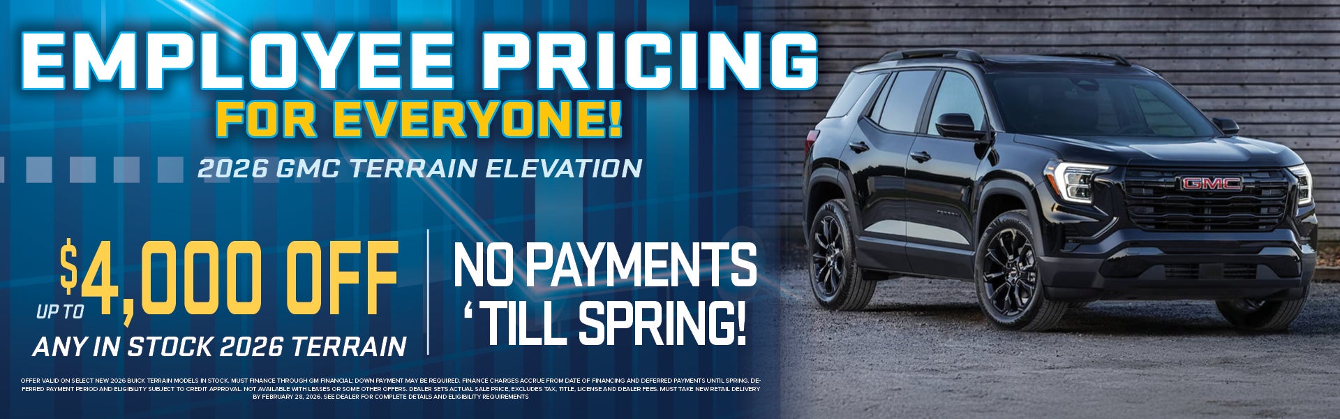 2026 GMC Terrain up to 4k off